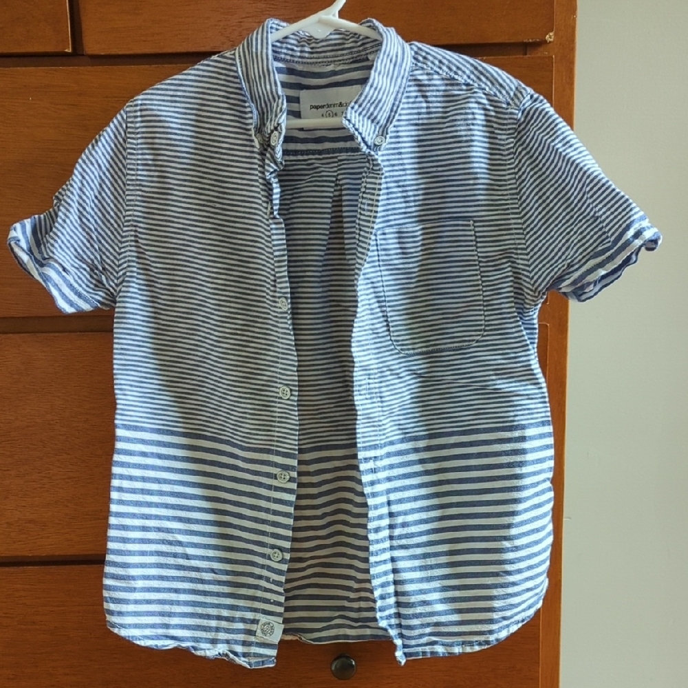 Paper Denim & Cloth Blue and White Button Down Shirt